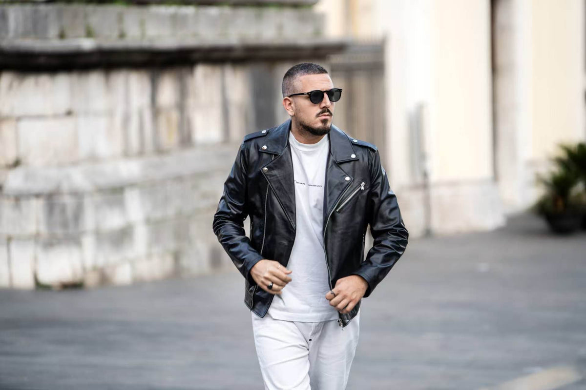 Giacca Chiodo Uomo in Vera Pelle di Agnello – Modello G1890W