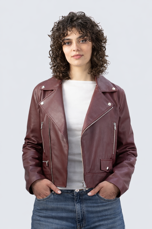 Giacca biker donna in pelle BK375R