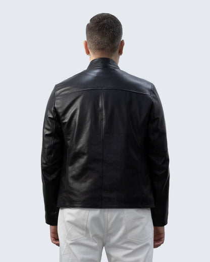 Giacca biker in pelle da uomo  BK3008R