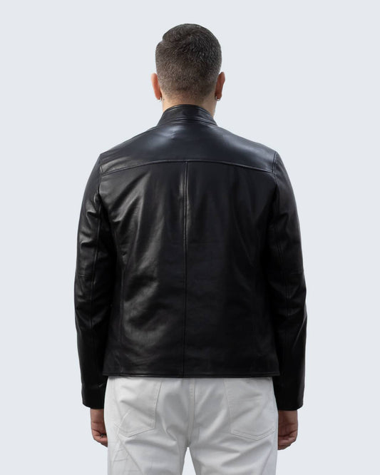 Giacca biker in pelle da uomo  BK3008R