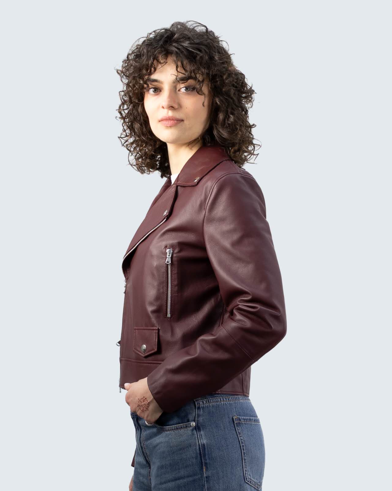 Giacca biker donna in pelle BK375R
