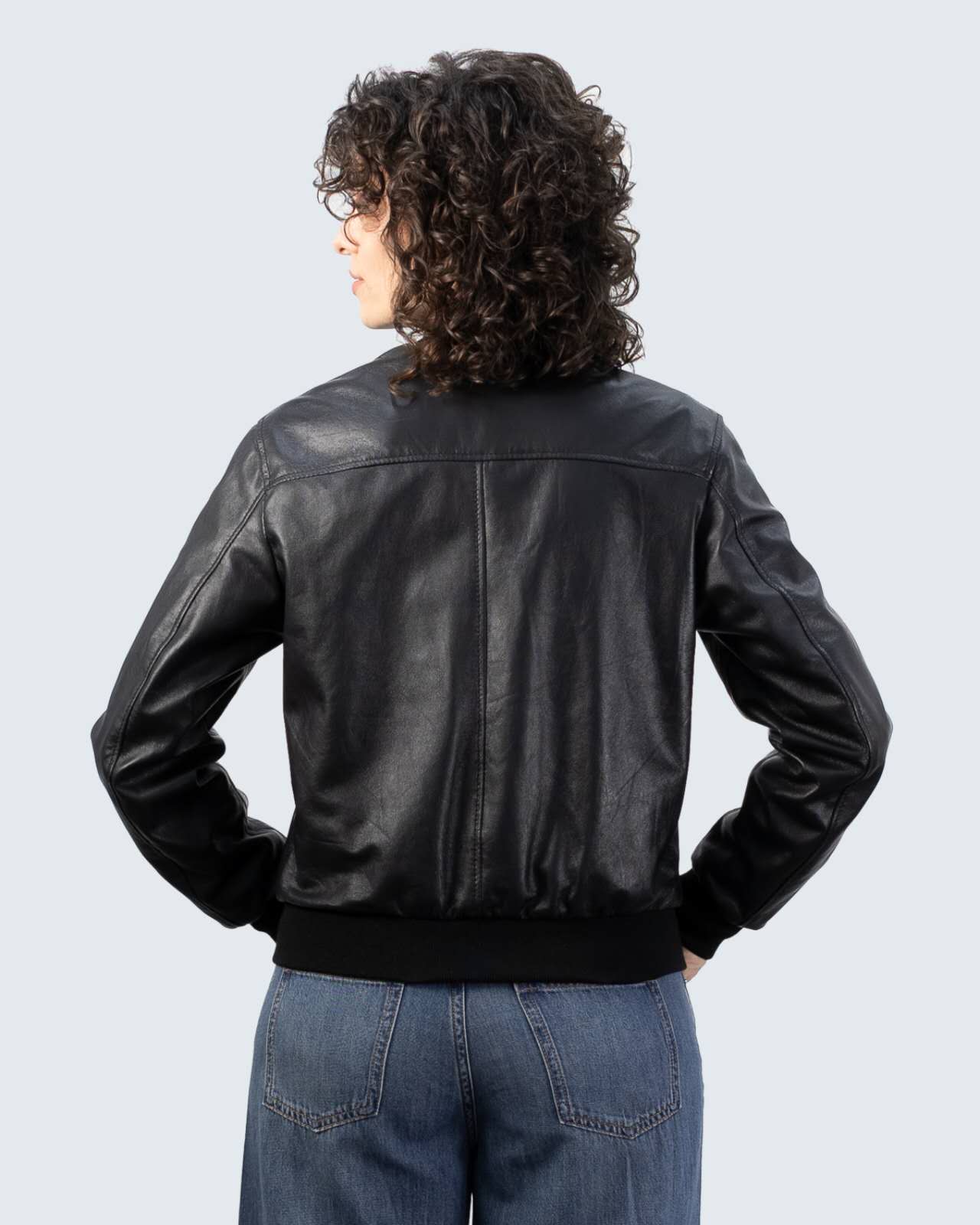 Giacca bomber in vera pelle da donna