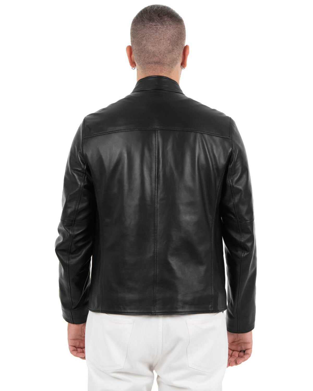 Giacca Biker Uomo in Vera Pelle Nappa di Agnello BK3008R