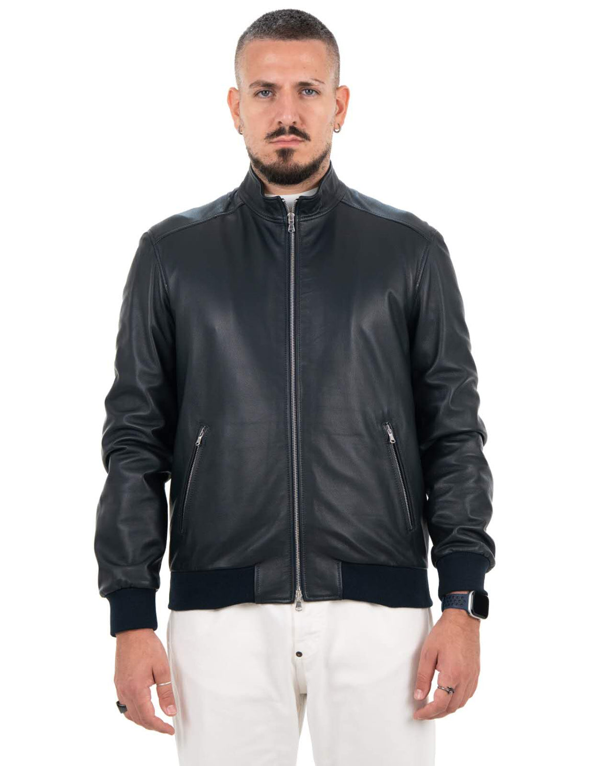 Bomber Uomo in Vera Pelle Nappa di Agnello – KB180