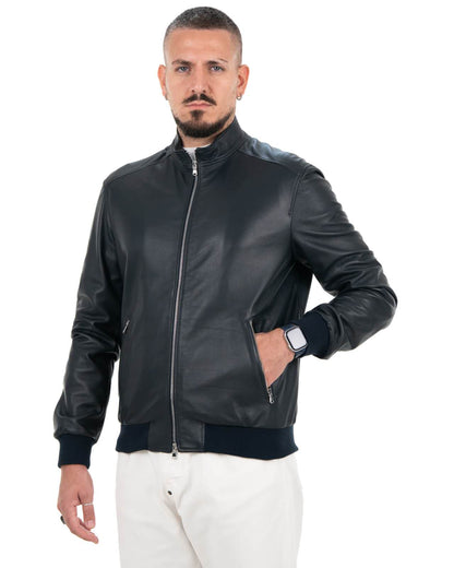 Bomber Uomo in Vera Pelle Nappa di Agnello – KB180