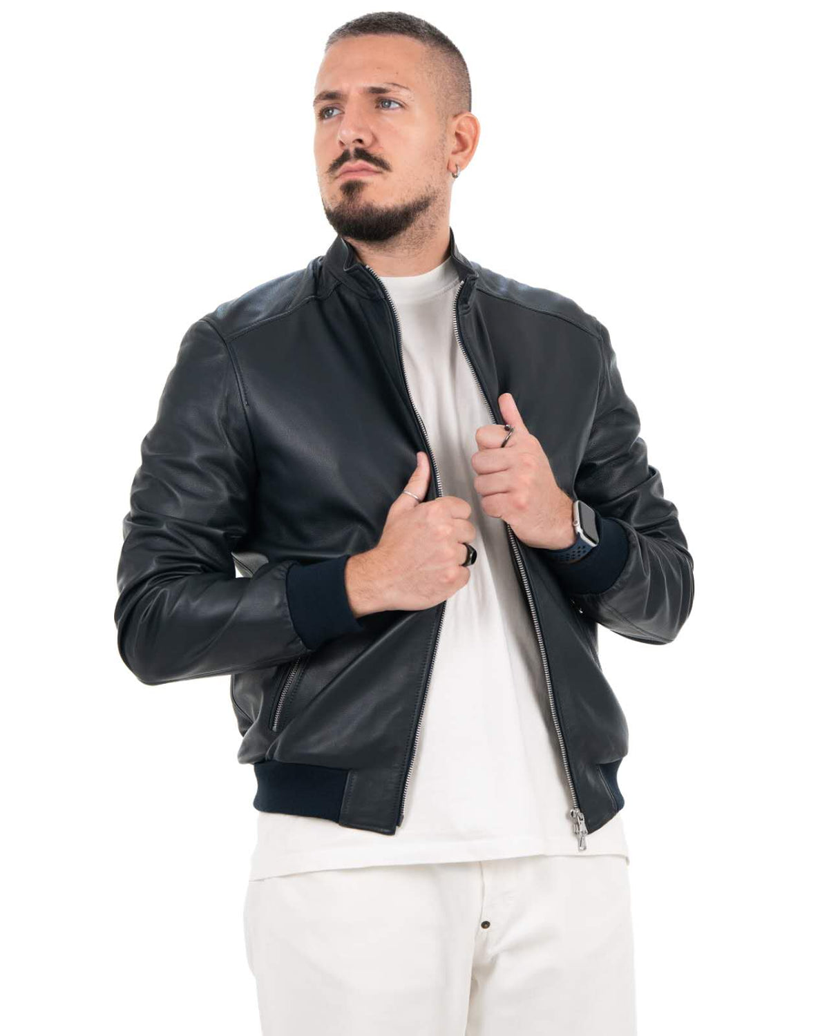 Bomber Uomo in Vera Pelle Nappa di Agnello – KB180