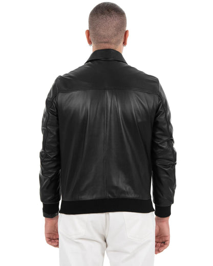 Giacca Bomber Uomo in Vera Pelle Nappa di Agnello – Modello B107P