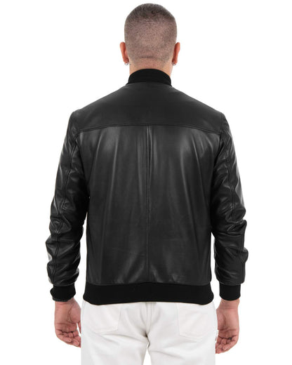 Giacca Bomber Uomo in Vera Pelle Nappa di Agnello – Modello B92N
