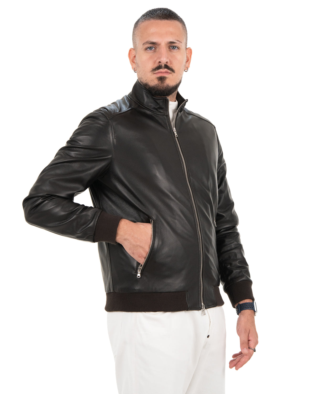 Giacca Bomber Uomo in Vera Pelle Nappa di Agnello – BR185