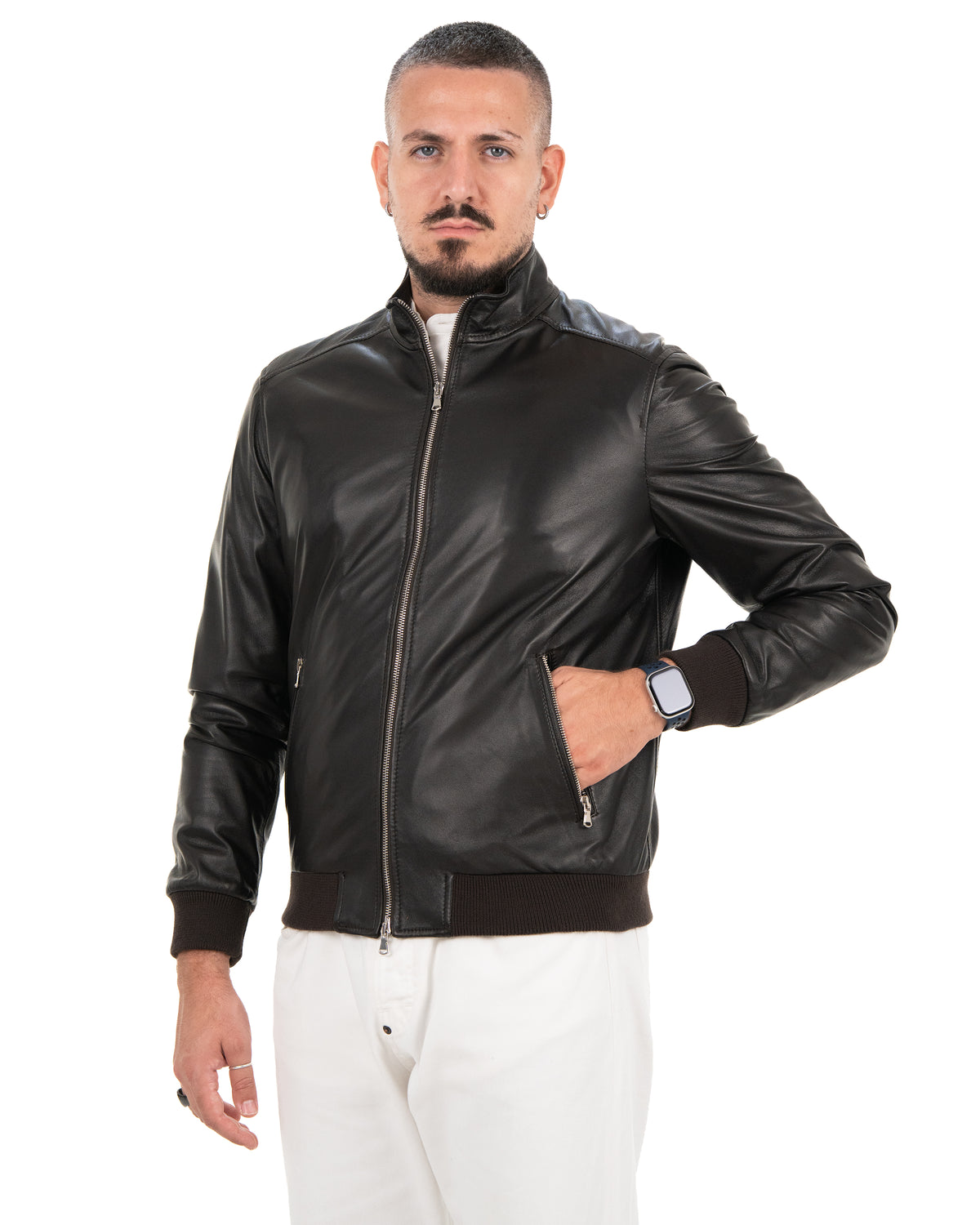 Giacca Bomber Uomo in Vera Pelle Nappa di Agnello – BR185