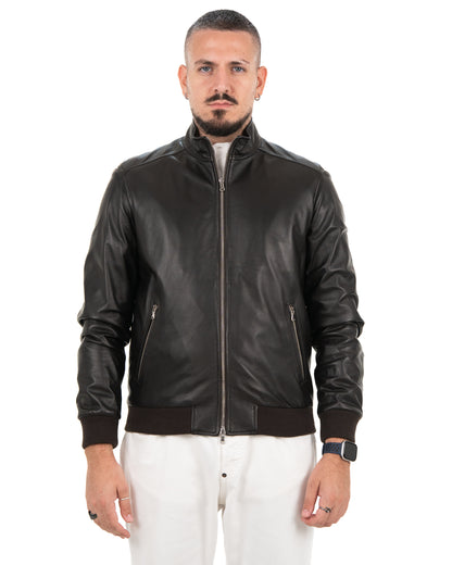 Giacca Bomber Uomo in Vera Pelle Nappa di Agnello – BR185