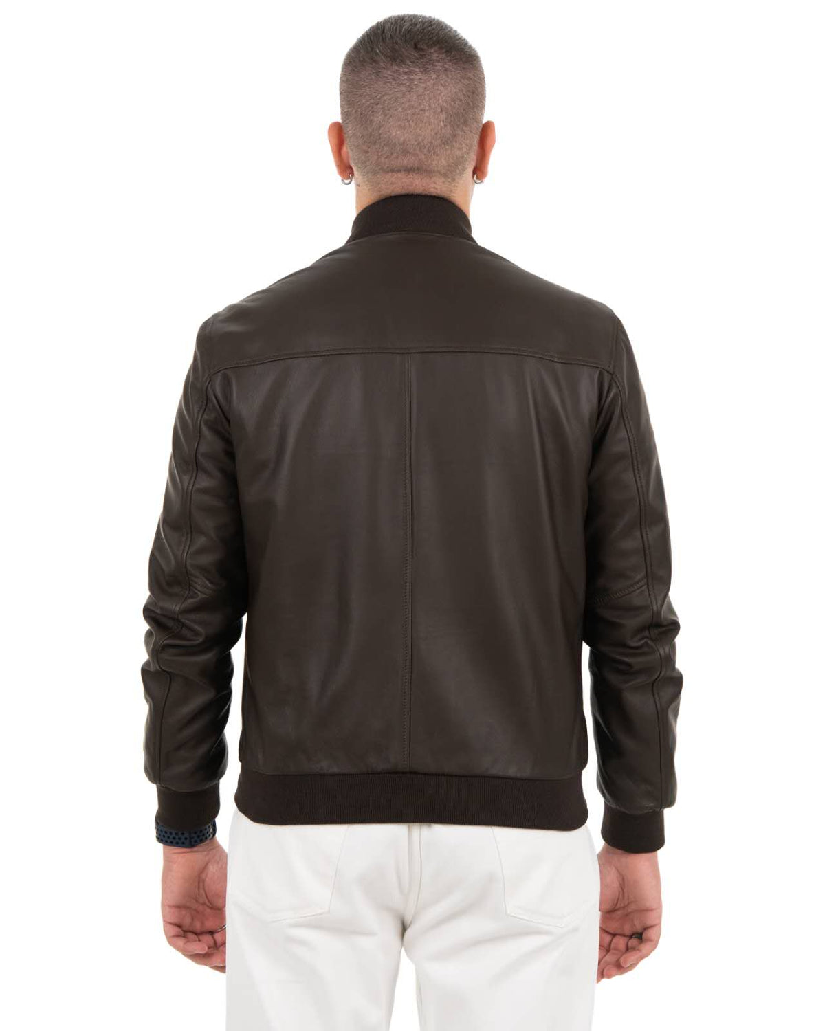 Giacca Bomber Uomo in Vera Pelle Nappa di Agnello -- BR170