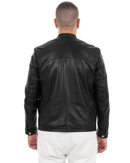 Giacca biker in  vera pelle Nappa G1092W