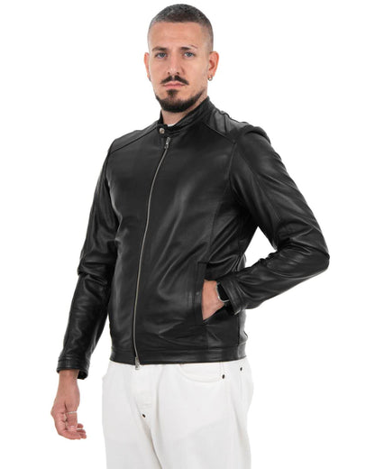 Giacca biker in  vera pelle Nappa G1092W