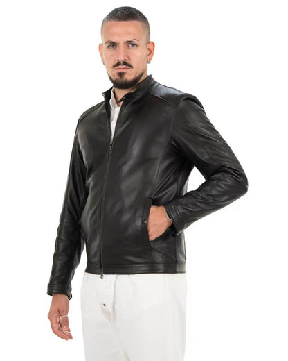 Giacca Biker in Vera Pelle Napaa  G1082W