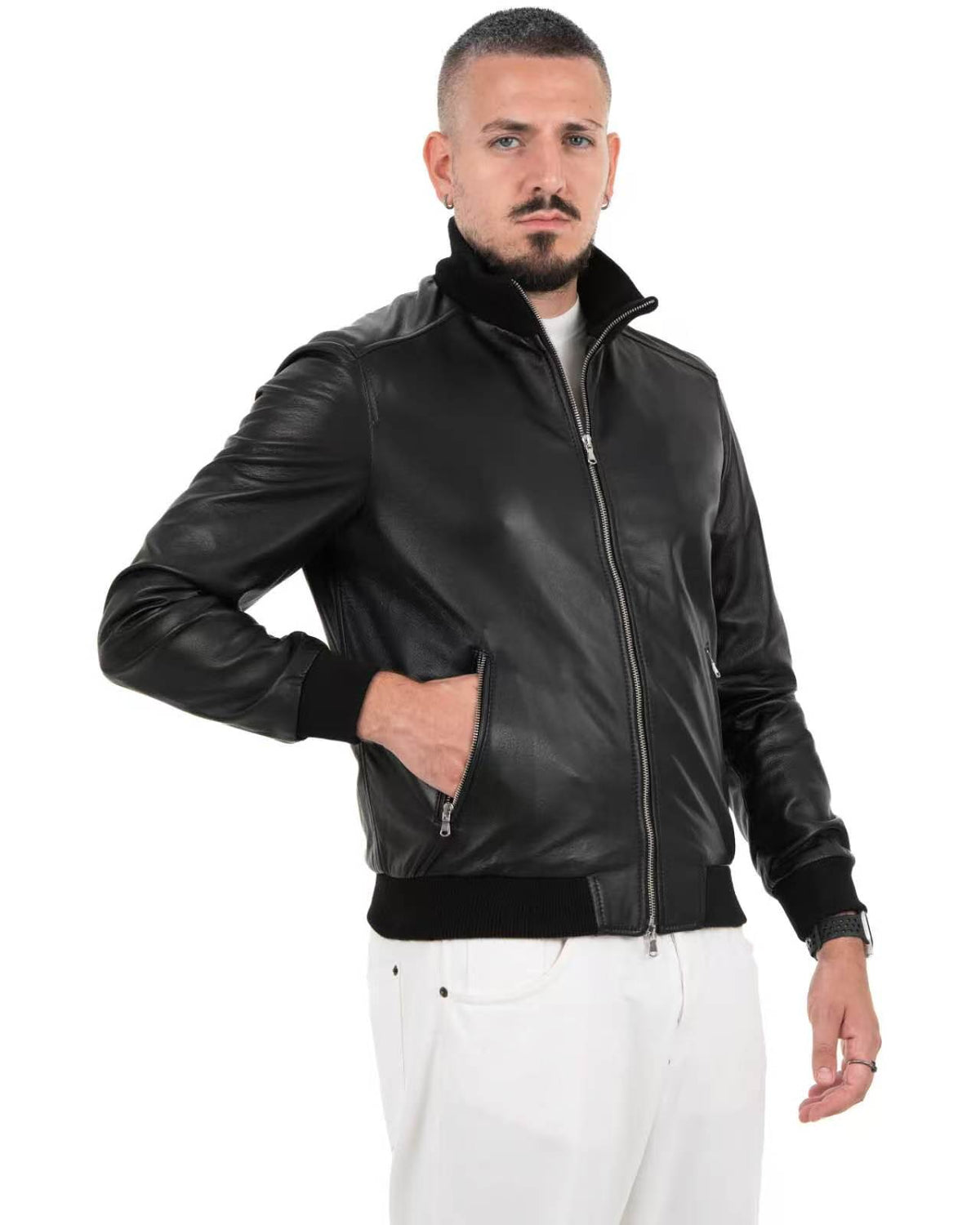 Giacca Bomber Uomo in Vera Pelle Nappa KB175