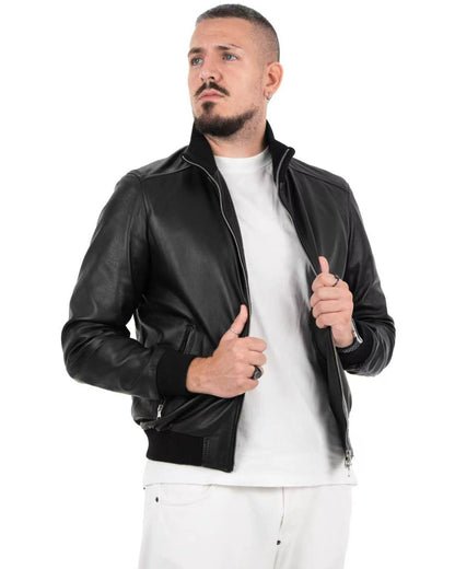 Giacca Bomber Uomo in Vera Pelle Nappa KB175