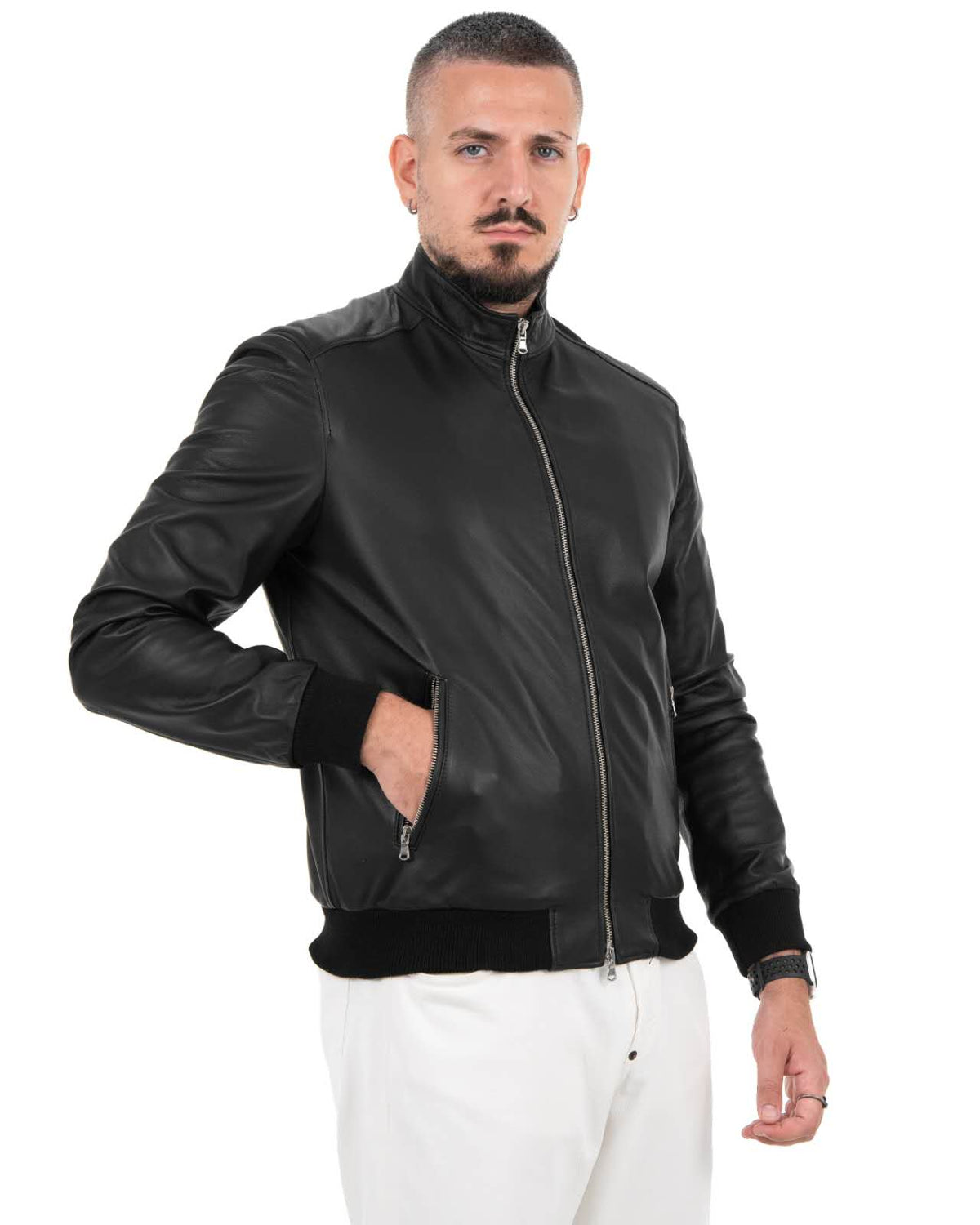 Giacca bomber Uomo in Vera Pelle Nappa KB195