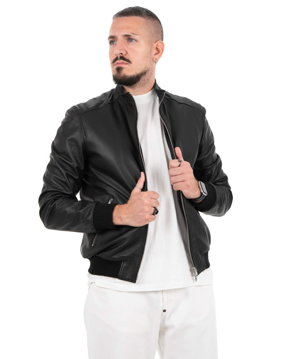 Giacca bomber Uomo in Vera Pelle Nappa KB195