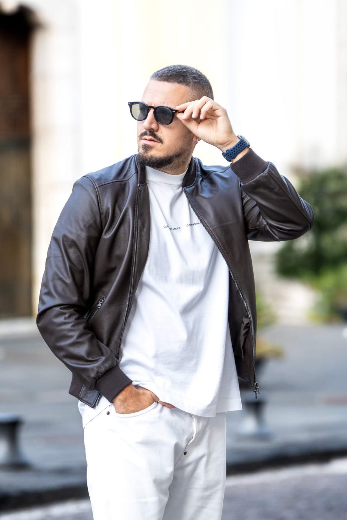 Giacca Bomber Uomo in Vera Pelle Nappa di Agnello -- BR170