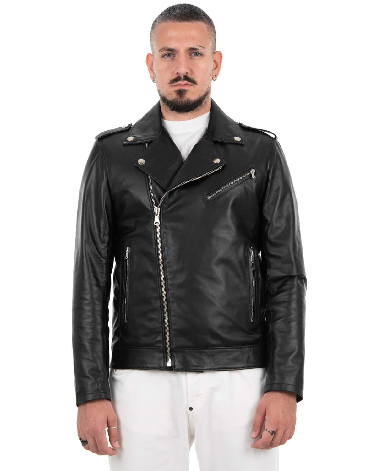 Giacca Chiodo Uomo in Vera Pelle di Agnello – Modello G1890W