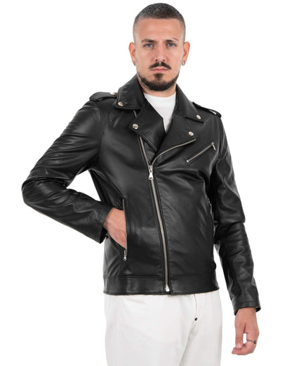 Giacca Chiodo Uomo in Vera Pelle di Agnello – Modello G1890W