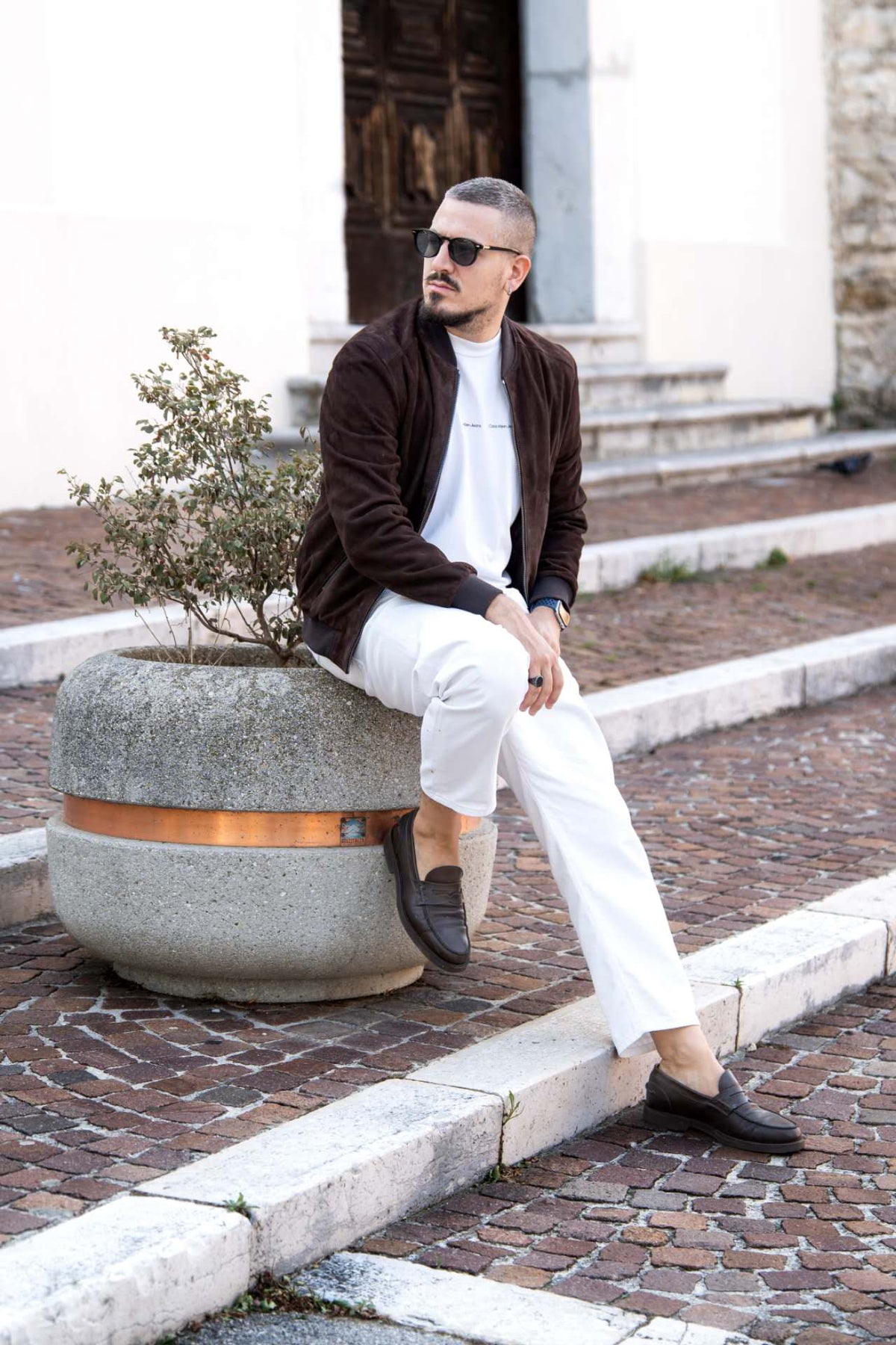Giacca Bomber Uomo in Vera Pelle Scamosciata Testa di Moro – Modello BR1709