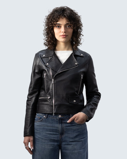 Giacca biker donna in pelle  BK375R