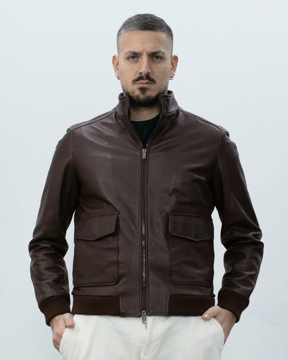Bomber Uomo in Vera Pelle-B890k